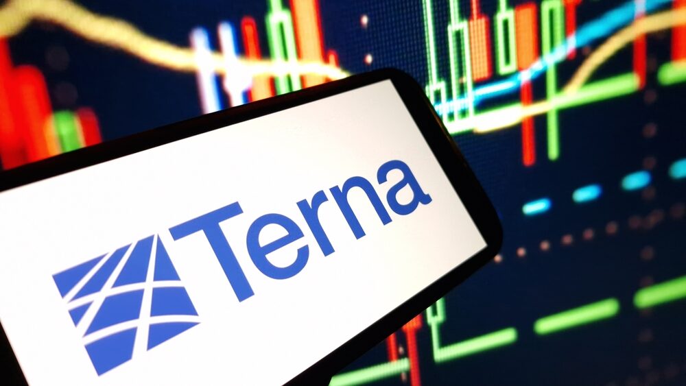 Logo di Terna con grafico dei risultati finanziari